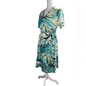Agnes & Dora Tropical Print Dress - Green and Yellow